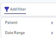 Add filter on Home Menu, Showing Patient & Date Range